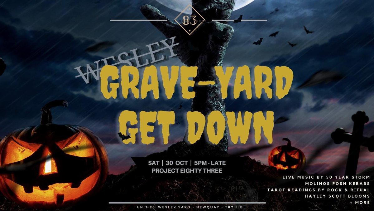 50_Year_Storm's tweet photo. This Saturday 7.30pm #Halloween acoustic shindig at #project83 @rideanddefy in Newquay ๐ https://t.co/ATYU1gbcqW