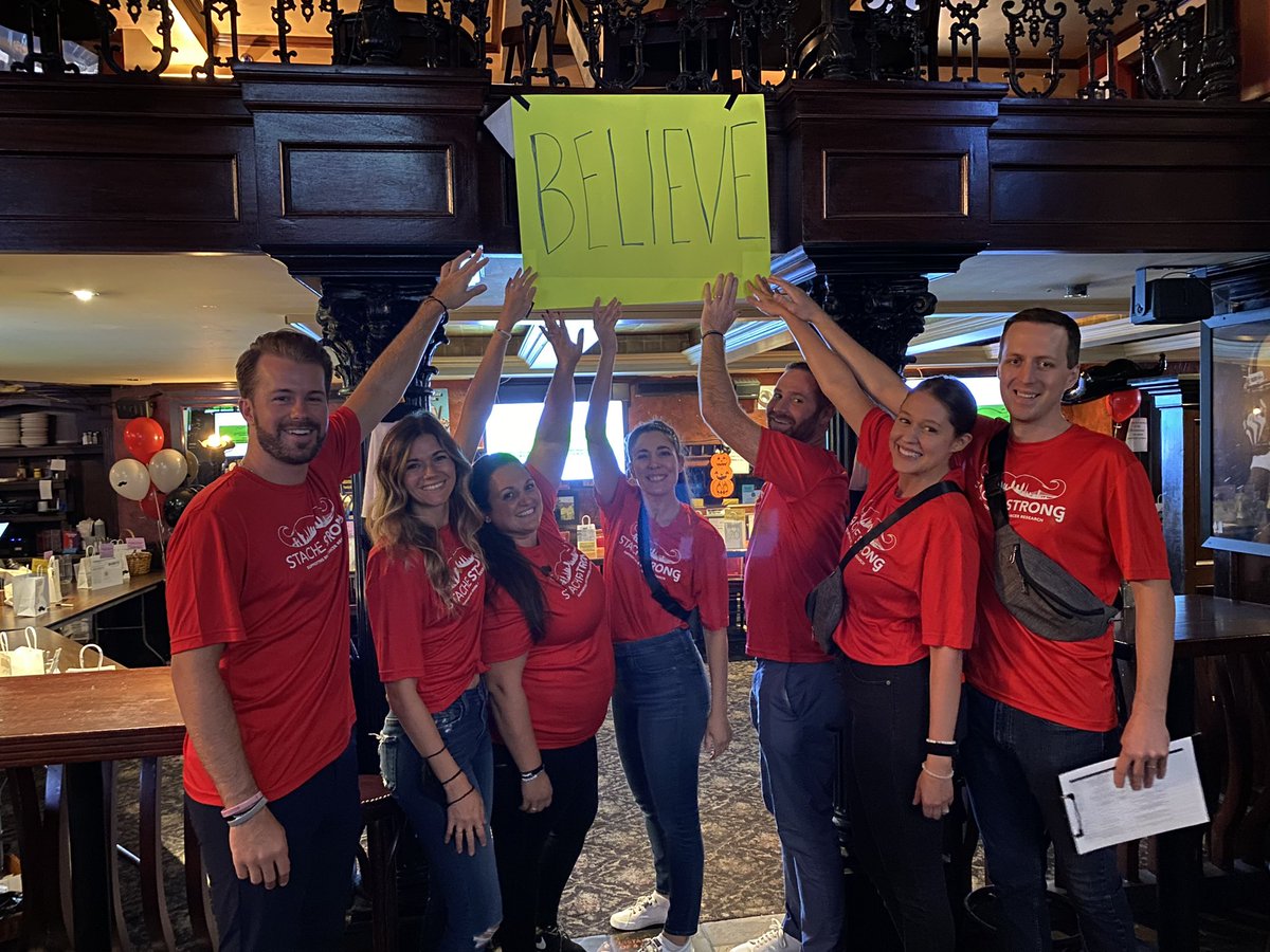 StacheStrong's tweet photo. @TedLasso @jasonsudeikis @brettgoldstein @brendanhunting @nickmohammed @phildunster @Toheeb_Jimoh1 @cristofernandez @SarahNilestar $1,500,000+ raised for brain cancer research and continuing to help others #BELIEVE every day. That’s how we #LiveStacheStrong and make a difference! https://t.co/vf0tvE7df8