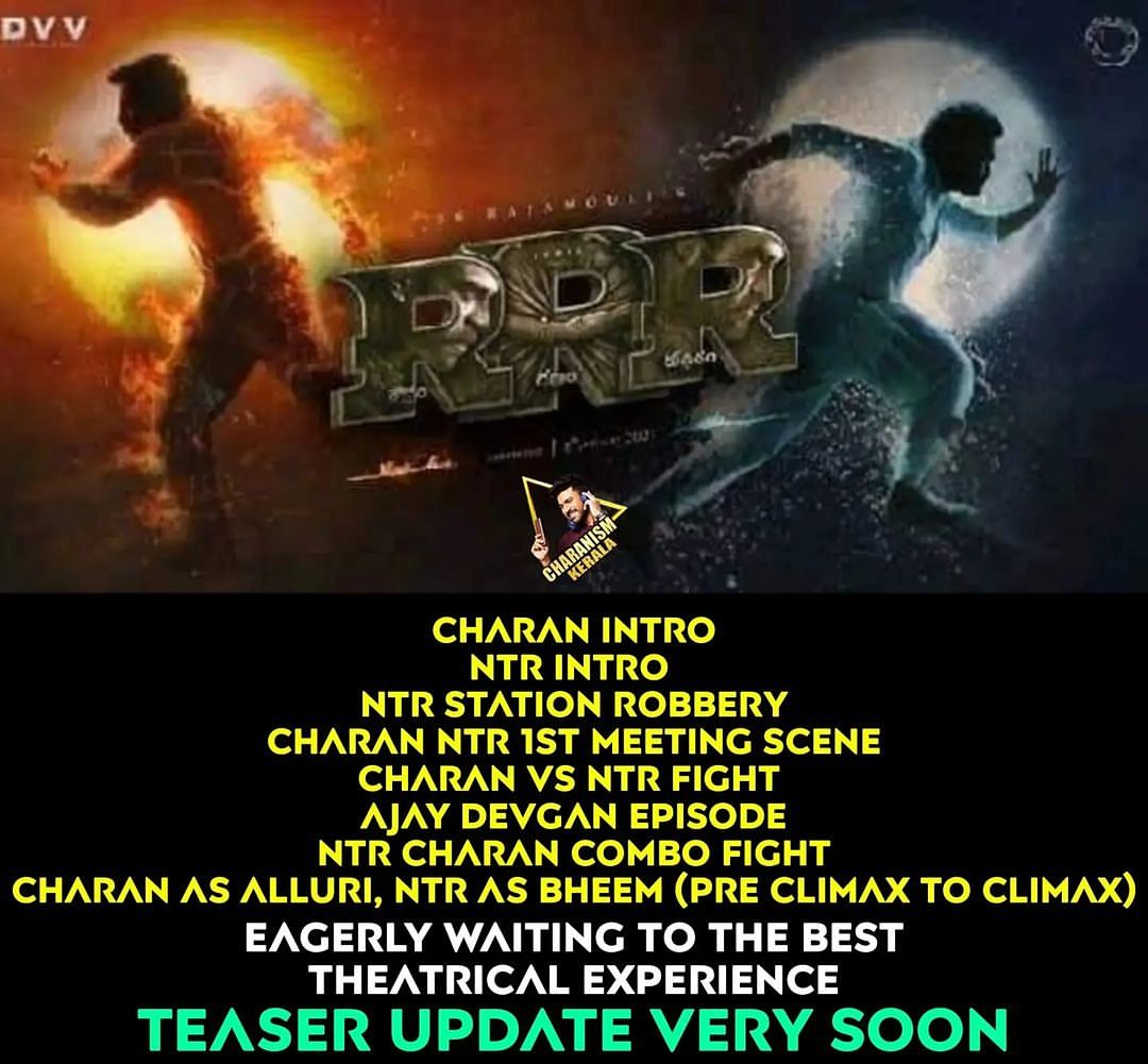 ManOfMassesRC07's tweet photo. @RRRMovie arachakam 🔥🔥🔥🔥🔥#RRRteaser #RRRupdate @AlwaysRamCharan @tarak9999 @ssrajamouli https://t.co/f4qxSzUlRy