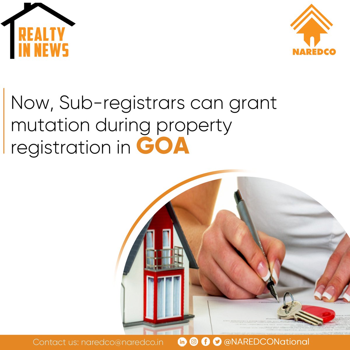NaredcoNational's tweet photo. The State could soon see a drop in pendency of mutation cases, as well as a truncation of the timeframe for issuance of mutation certificates, as the state government has empowered sub-registrars to grant mutation while registering property transactions.
#NAREDCO #RealtyInNews https://t.co/oYWCHZT9bU