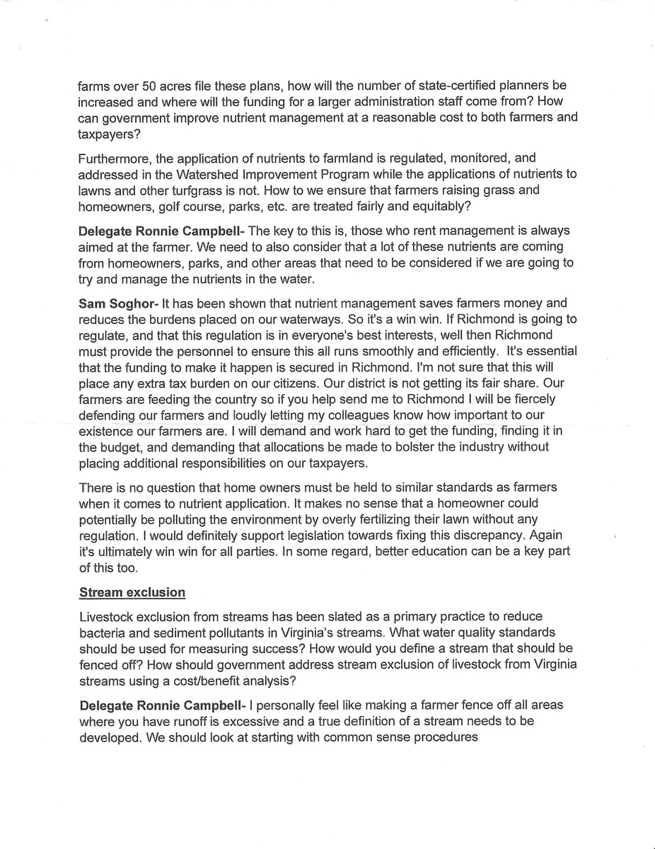 LexRockDemsVA's tweet photo. Rockbridge County Farm Bureau questionnaire responses of House of Delegates candidates in VA D24.
See the thoughtful answers from our candidate #SamSoghor 1/2 https://t.co/uzYnkbMeFE