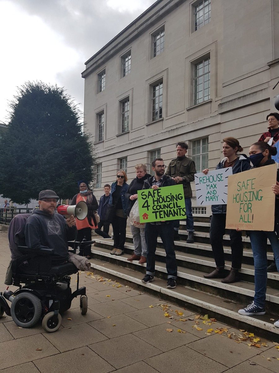 Max and Mary have suffered damp, black mould, roof leaks, sewage gas exposure and harassment for YEARS.  Safe housing is a disability justice issue!

We are demanding that Max and Mary are rehoused in safe, suitable accommodation within the borough as a matter of urgency.