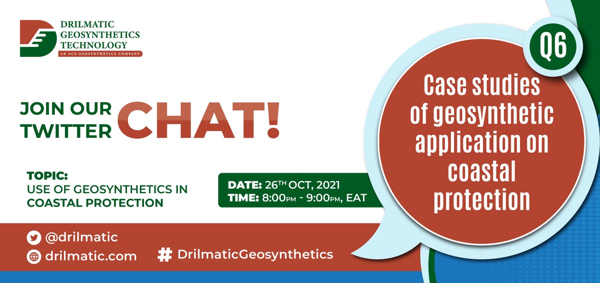 Victorbusta5's tweet photo. Tell us below...
Q6: Examples of Case Studies of Geosynthetic Application on Coastal protection
#DrilmaticGeosynthetics #SustainableUse #GeosyntheticsKE #DGTL
@MaraGeo_ @FELIXAKAMA @ondarihodari https://t.co/EcTVpV4iqR