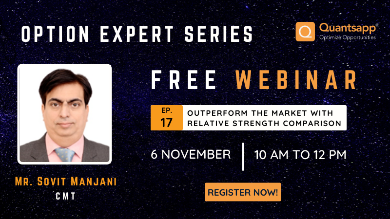 quantsapp's tweet photo. Option Expert Series Ep. 17
Topic: Outperform the Market with Relative Strength Comparison.
Speaker: Mr. Sovit Manjani (CMT) @SOVITCMT
Date: 6 November || 10 AM to 12 PM
Register Now:
https://t.co/tVLXz6SI64
#OptionsTrading #Options #optionstrader
#stockmarket #stocks https://t.co/cI5qsUL84D