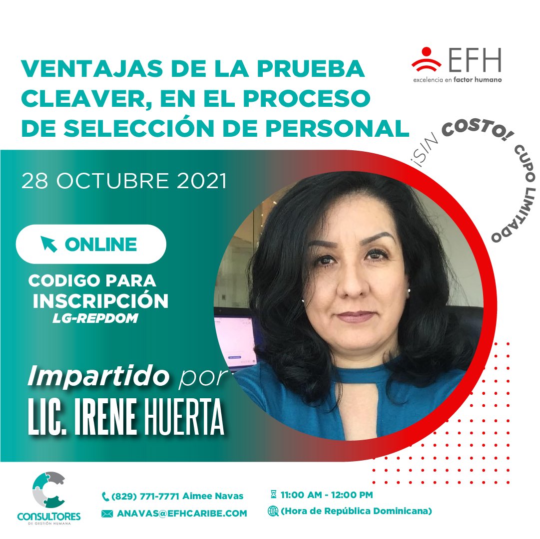 consultores_srl's tweet photo. Le invitamos a participar del siguiente #TallerGratuito en línea.

Link:
https://t.co/BCeJi9ULUe

#RRHH #humanresources #dominican #factorhumano #dominicana #workshoponline #republicadominicana #talleronline #taller #webinar #workshop #webinars #selecciondepersonal #pruebacleaver https://t.co/oo85kjqjst