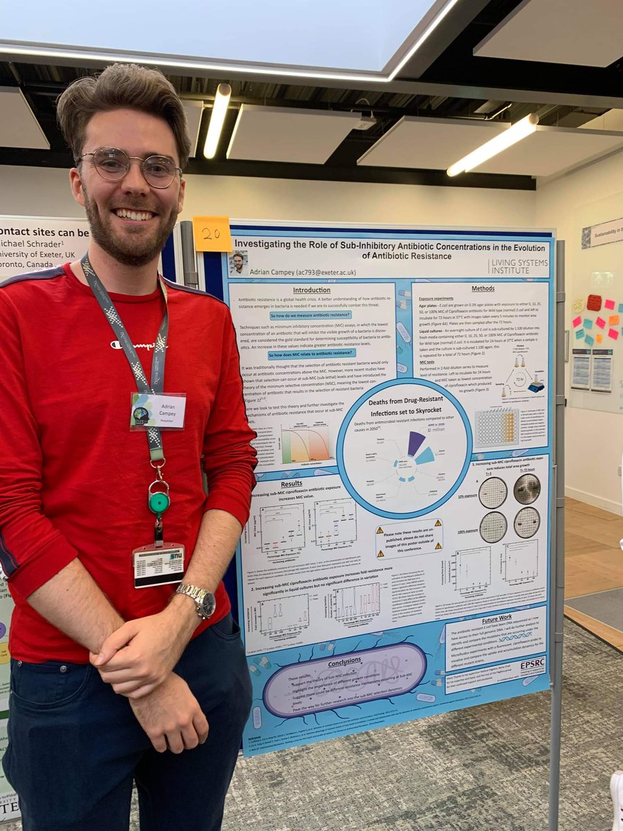 Having a great time listening to some cool talks and presenting my poster at #CLESCon <a href="/ClesCon/">CLESCon</a> #antibioticResistance <a href="/UofE_Research/">Research at Exeter</a>