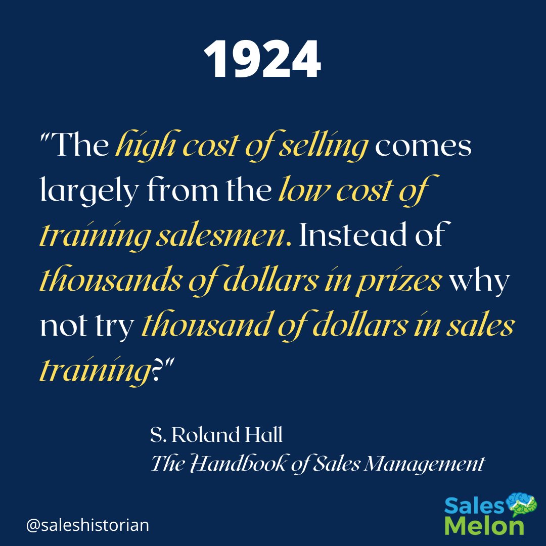 SalesHistorian's tweet photo. 1924: S. Roland Hall detests sales contests. In this quote, he strongly recommends investing in #salestraining instead of #salescontests.
๐๐ฉ๐ฆ ๐๐ข๐ฏ๐ฅ๐ฃ๐ฐ๐ฐ๐ฌ ๐ฐ๐ง ๐๐ข๐ญ๐ฆ๐ด ๐๐ข๐ฏ๐ข๐จ๐ฆ๐ฎ๐ฆ๐ฏ๐ต
#saleshistory
#salesenablement
#salestwitter https://t.co/sGdkzsW140