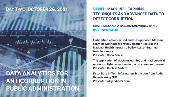 wbg_gov's tweet photo. Next, Confess Matete presents:
The application of machine learning and mathematical models to fight corruption in the procurement process.
#Zimbabwe 

https://t.co/sP8e7EGaHH #DAAPA https://t.co/UNM23yh9Pl