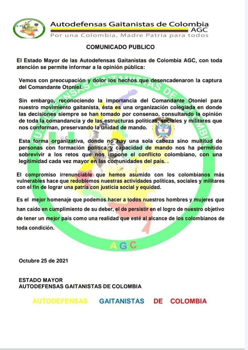 AnalisisUrbano's tweet image. #AGCestánActivas |&quot;la caída de alias &apos;Otoniel&apos; marca el final del Clan del Golfo...&quot; #IvánDuque

Tres soldados asesinados y tres más heridos en ataque de las AGC en Turbo. 

#ConteoFinal 
⬇️
Los días de las AGC están contados. 
#Día 3️⃣ 🤔