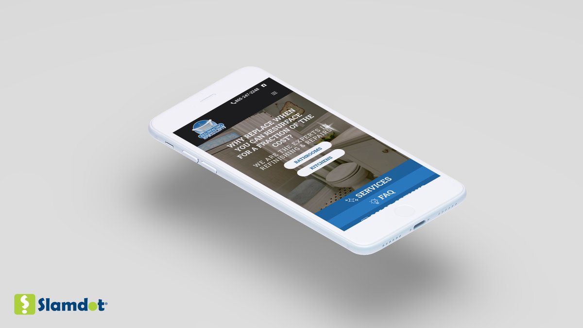 slamdot's tweet photo. Remodeling your kitchen or bathroom counters? Definitely give The Resurfacing Specialist a call! 

We were excited to finish up their site earlier this year and get rolling with marketing 🚀

➡️  https://t.co/4SIhBjJiRP ⬅️

#KnoxvilleWebDesign #website #remodel https://t.co/Q4SNoSxixy