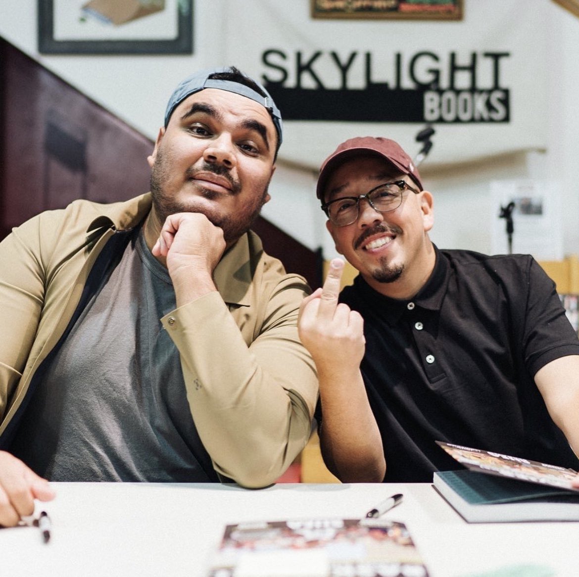 SheaSerrano's tweet photo. two down south mexicans with no experience in book publishing — never even went to school for it — just showed up on some “i guess we’ll build the airplane as we fall out of the sky” shit 

and now book no. 4 is in stores

🗣 LET’S FUCKING GO @arturodraws https://t.co/2cfdRkN88G