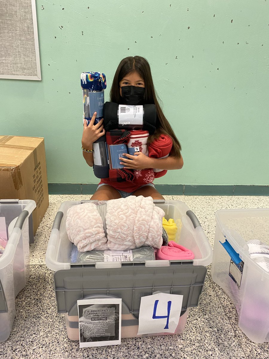 This sweet 4th grader donated several blankets for Page’s Blanket Drive! Friday is the last day we are collecting! Thank you for your generosity! 💜🐻 <a href="/HumbleISD_MBE/">Maplebrook Elem</a> #mbeisfamily