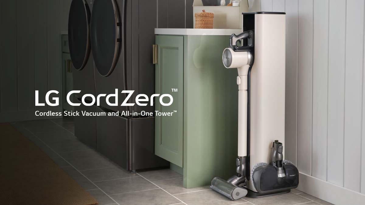 LGUS's tweet photo. The first-ever #LGVacWeek has a first-ever release:
The LG CordZero All-in-One Vacuum
Perks to this state-of-the-art stick vacuum:
✨Easy charging
✨Sleek storing
✨Auto-emptying
— all in one.
Meet the new vac in town: https://t.co/RU7uFOfCFE https://t.co/RjR8zuVphQ