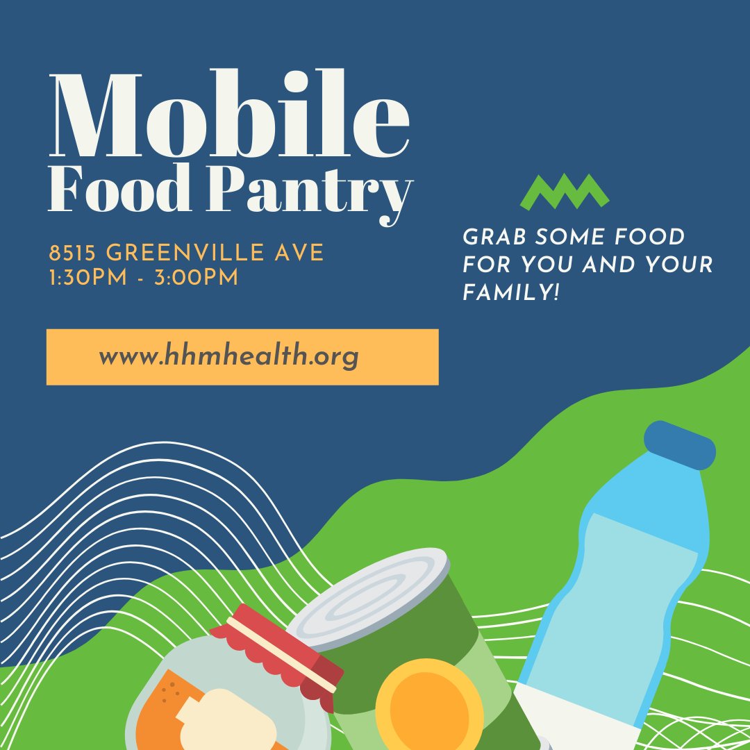Happening TODAY: the mobile food pantry is coming to our Greenville location! In order to get food, just pull your car up to the truck. Please share if you live in #dallas and help us feed our community. #dallaseats #dallashealth #healthcare #nonprofit #foodpantry