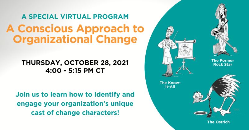 Today, organizations are struggling more than ever to keep pace with the speed of change. Dealing with change can bring out a unique cast of characters. Ever had to deal with a "Former Rock Star" or a "Know-It-All" or even an "Ostrich"? Register now! lnkd.in/edX8VHwG