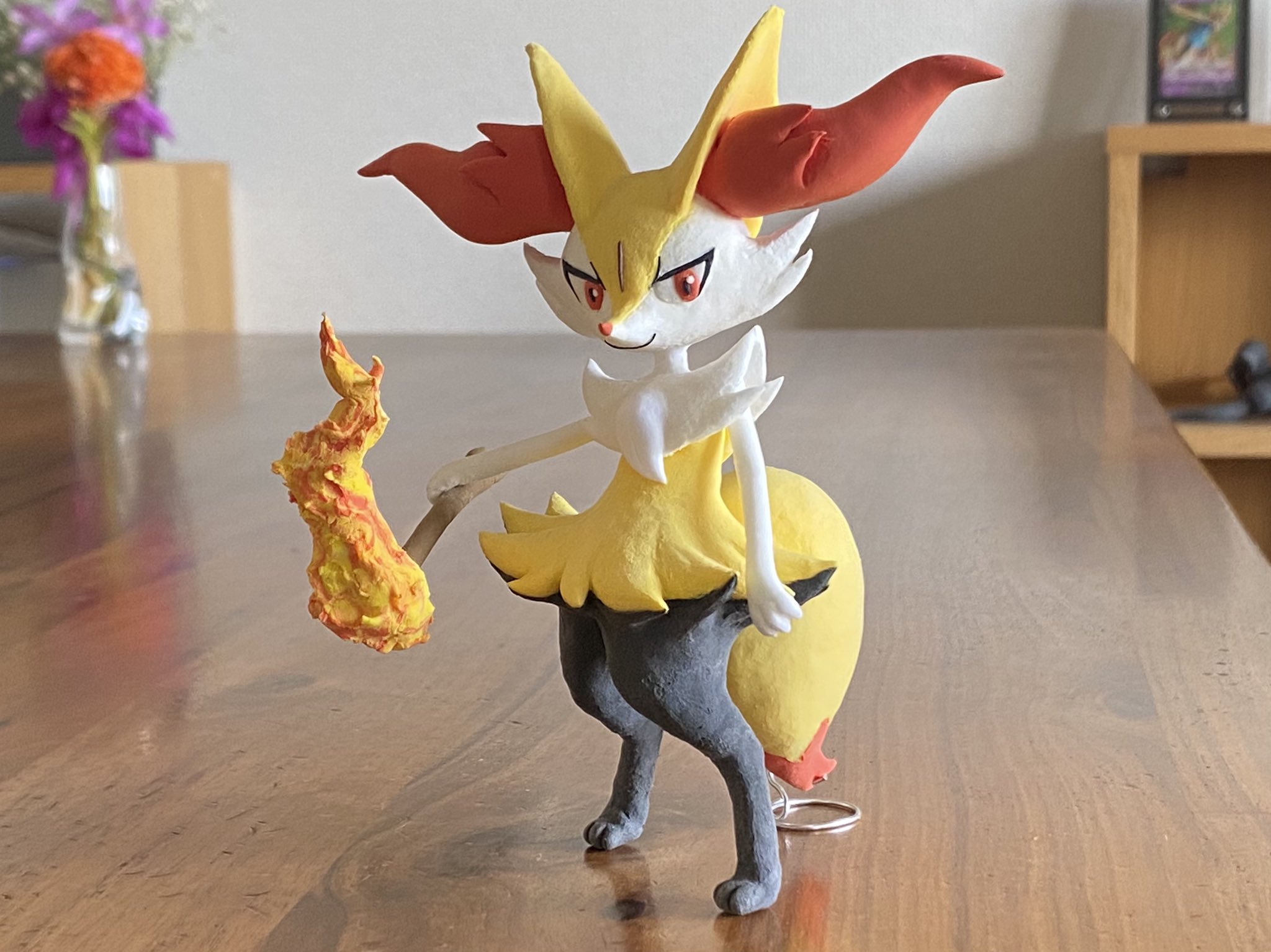 さとうマッギョ ポケモン粘土 ポケモン紙ねんど テールナー ポケモンxyでセレナの相棒だったポケモン フォッコの進化系 制作にとても時間はかかりましたが 炎の表現など細部に拘って作りました テールナー セレナ フォッコ ポケモン粘土