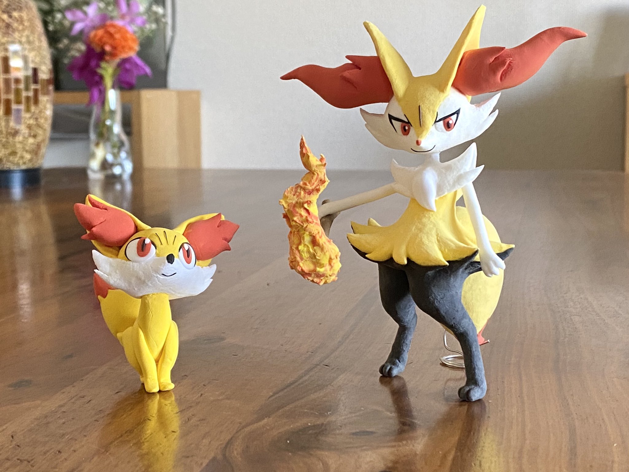 さとうマッギョ ポケモン粘土アート Sur Twitter ポケモン紙ねんど テールナー ポケモンxyでセレナの相棒だったポケモン フォッコ の進化系 制作にとても時間はかかりましたが 炎の表現など細部に拘って作りました テールナー セレナ フォッコ ポケモン