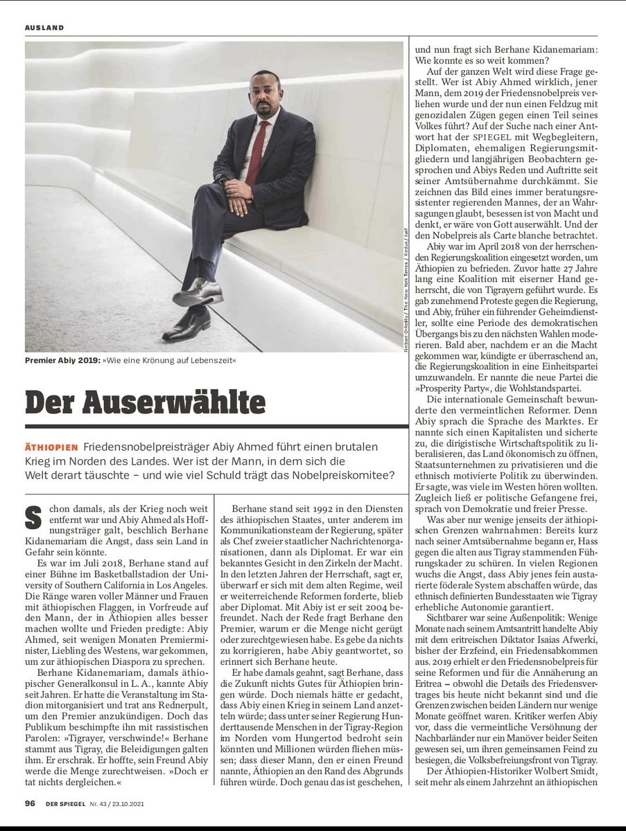 TigrayItalia's tweet photo. "@NobelPrize Laureate @AbiyAhmedAli is waging a brutal war in the north of the country".
By @FritzSchaap for @derspiegel 🇩🇪.
Thank you @Tigrayunity_Ger for your relentless work 🙏🏾 @GerEmbAddis @GermanyDiplo @ItalyMFA https://t.co/Zbd1fkPO3U
