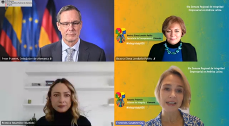 #HappeningNow in #LatinAmerica: we are kicking off our 6th Regional Integrity Week. Following the opening remarks of Susanne Friedrich, Director of the Alliance for Integrity, Beatriz Londoño, Secretary of Transparency of the Presidency of Colombia also welcomed the participants.
