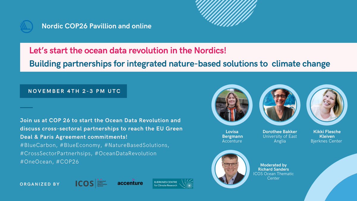 ICOS_RI's tweet photo. Join us next week to start the Ocean Data Revolution ๐! We will be streaming from @COP26 on Nov 4. More info at https://t.co/yYQilXYpR4 #BlueCarbon #BlueEconomy #NatureBasedSolutions #CrossSectorPartnerships #OceanDataRevolution #OneOcean #COP26 https://t.co/HHXRVJne5Y