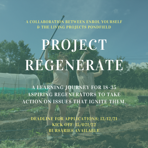 PROJECT REGENERATE

🌎 Are you aged 18-35 and itching for support to take action on issues that are important to you? 
👋 Do you want to connect more with local young people? 
👀 Are you looking to develop new skills, build your confidence and harness your potential?