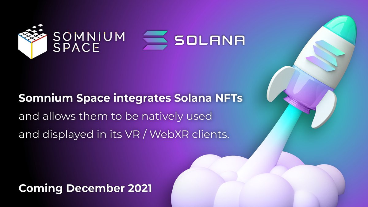 Announcing integration of <a href="/solana/">Solana</a>. #SomniumSpace goes multichain. Partners with <a href="/metaplex/">Metaplex</a> &amp; <a href="/holaplex/">Holaplex</a> to hold part of its Tertiary Land Offering auctions both on #Ethereum and #Solana chains. 

[THREAD⬇️]

medium.com/@somniumspace/…