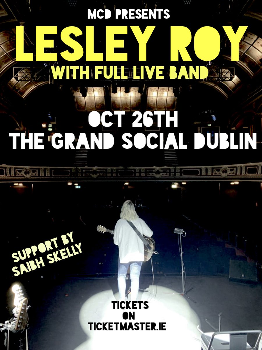 Some last minute tickets left for tonight full BAND show in the <a href="/TGSDublin/">The Grand Social</a> on <a href="/Ticketmaster/">Ticketmaster</a> <a href="/mcd_productions/">MCD Productions</a> 

ticketmaster.ie/lesley-roy-tic…