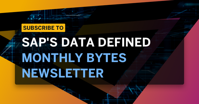 Subscribe to SAP's Data Defined monthly bytes newsletter to gain the latest news in data and analytics, and receive key learning content and digital events invitations - straight to your inbox. bit.ly/3GnpSPW