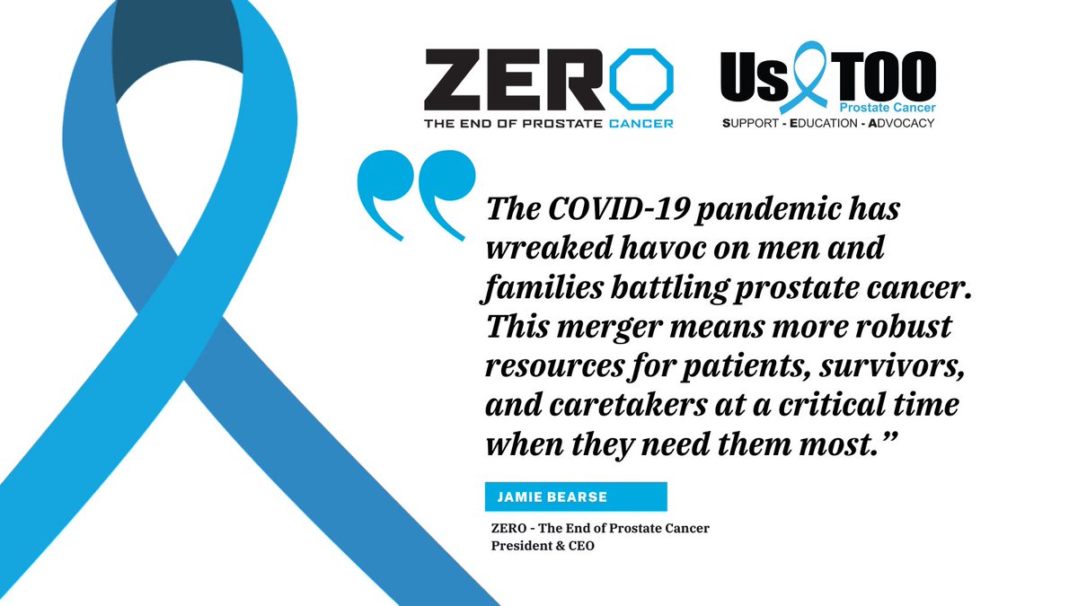 ZEROCancer's tweet photo. BREAKING NEWS: The merger between @ZEROCancer and @UsTOOHQ is FINAL. This creates a patient-centric powerhouse for the #prostatecancer community at a time when resources are needed most. Read more here: https://t.co/IPxk0zS9n0
#EndProstateCancer #COVID19 #MensHealth #BreakingNews https://t.co/mFoAPz8KDv