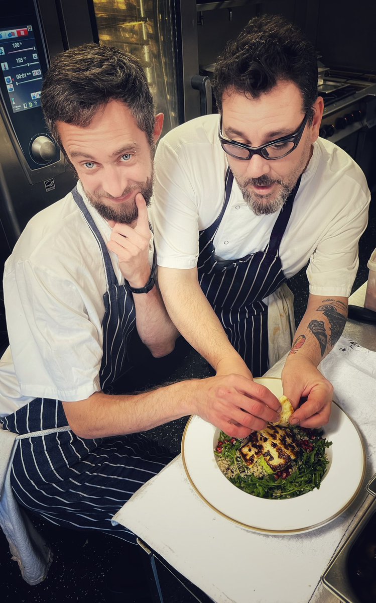 Our #beloved #chefs preparing a #divine halloumi salad 😋