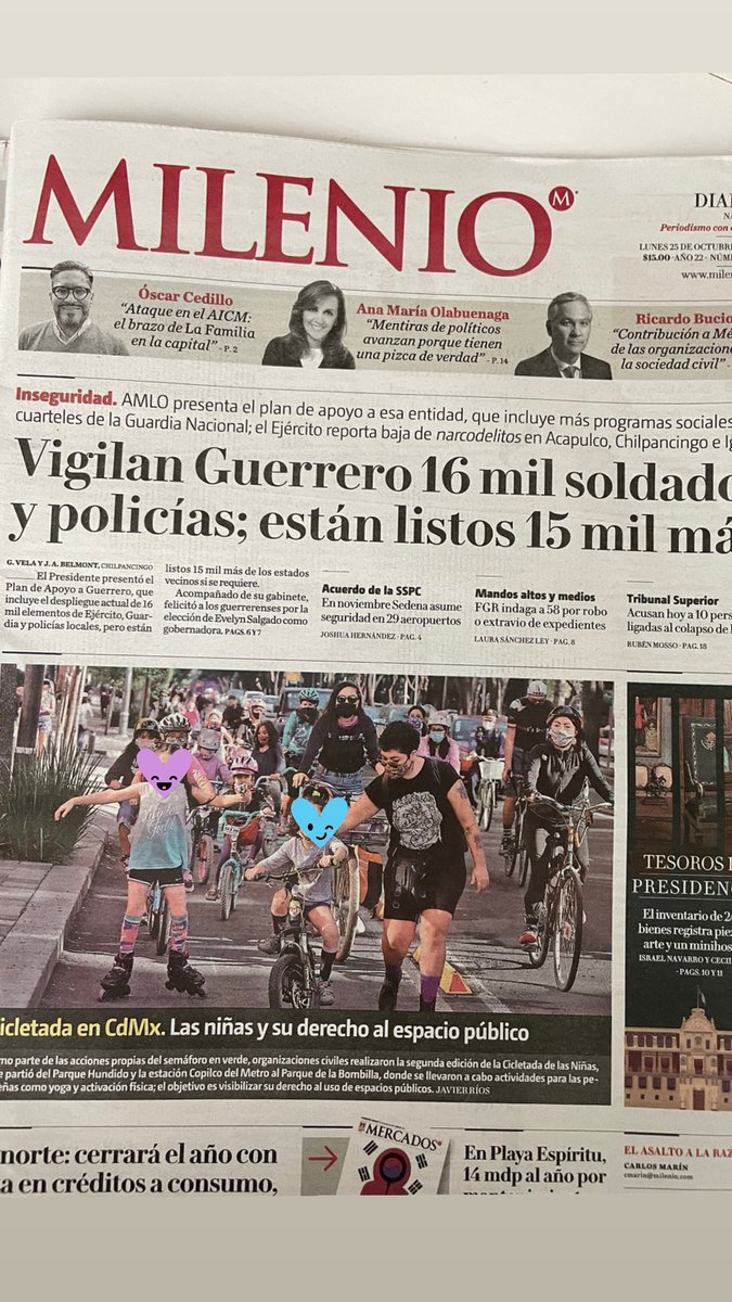 LaRuedaVioleta's tweet photo. La #CicletadaDeLasNiñas abrió un espacio para que las niñas con sus familias disfrutaran del espacio público, recorriendo calles y avenidas, y usando una de las pocas #ciclovías de la #CDMX
Esperemos que pronto existan más espacios que garanticen una #MovilidadSeguraYa https://t.co/5Qdz0FaDrr