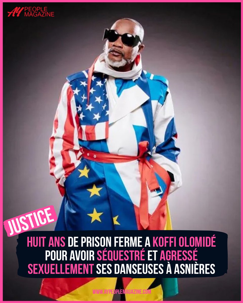 AYPeoplMagazine's tweet photo. JUSTICE FRANÇAISE 🔴

8 ans de prison requis contre la star de la rumba congolaise, #KoffiOlomide 

Le chanteur était jugé par la cour d’appel de Versailles pour avoir séquestré et agressé sexuellement ses danseuses à Asnières

La décision sera rendue le 13 décembre. https://t.co/CBUZUVn2el