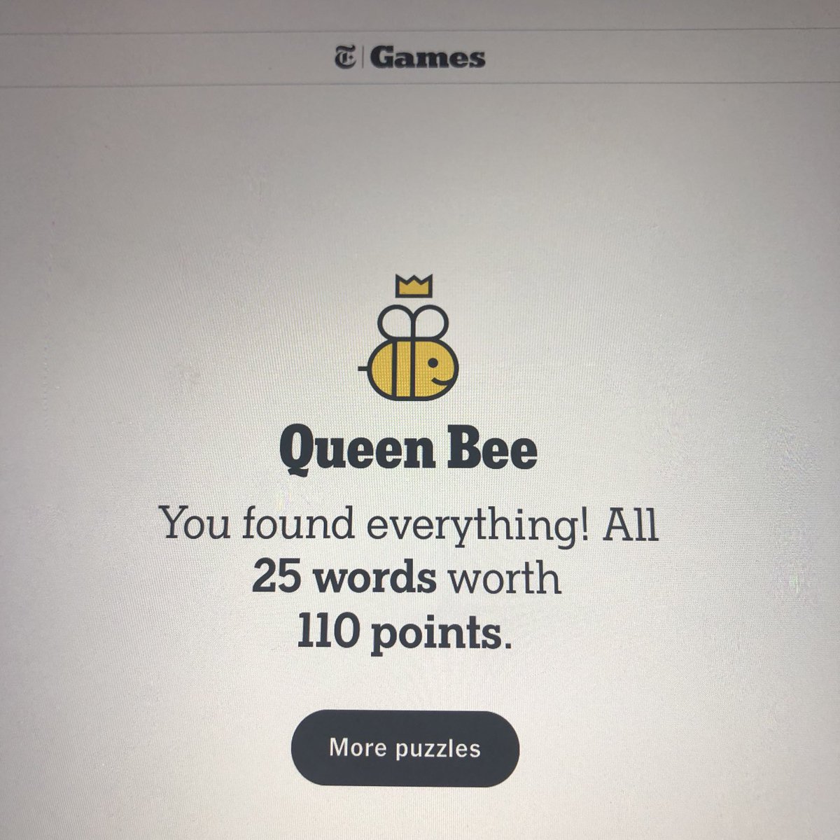 Keep playing! #queenbee #hivemind #nytimes #nytsb