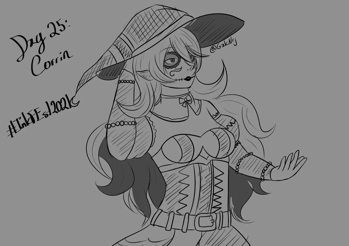 Gaki1505's tweet photo. Day 25 #InkFEst2021: Corrin
Forgot to upload lmao. It's Corrin turn! I decide to do her Cipher's outfit. Also I paint her face just like Mexican's traditions ^^
I hope you like it!
#corrinfireemblem #kamuiif #FireEmblemFates #FEHeroes #cipherfireemblem #digitaldrawing https://t.co/GllVcEENeG