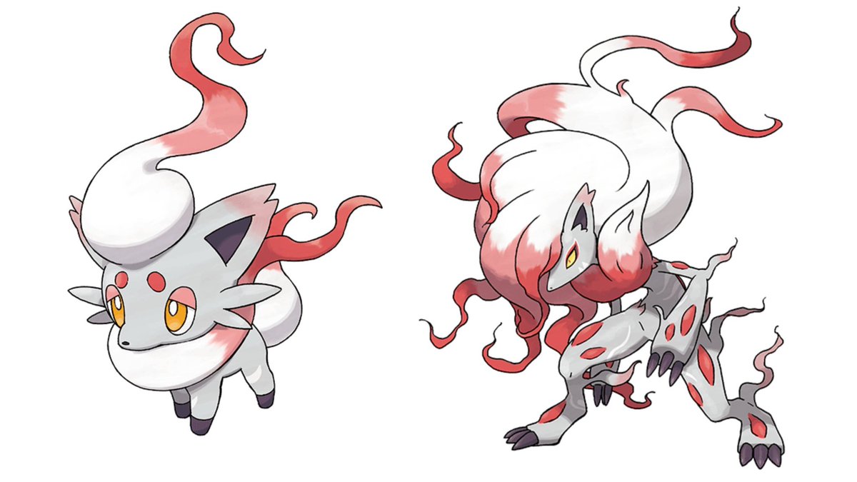 Pokeli's tweet photo. Finally the official artwork of Hissuian Zorua and Zoroark! I truly love it! https://t.co/FNEIIo9kcA