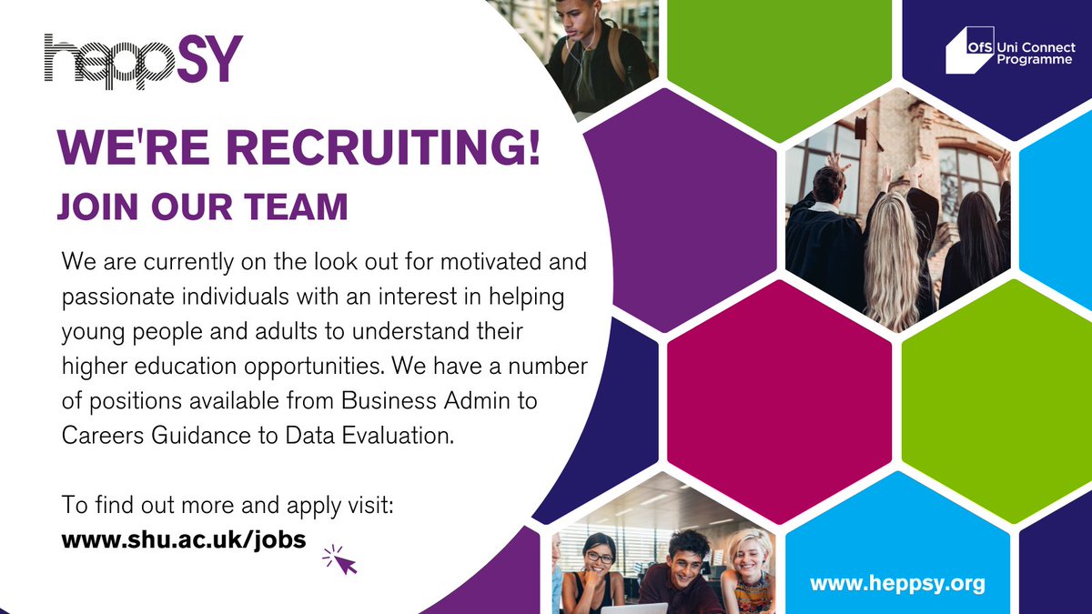 SHUOutreach's tweet photo. Our colleagues at @HeppSYplus are currently recruiting to a number of roles within their team. To find out more and apply go to https://t.co/ueJcnojjm0
#Heppsy #SHU #TeamHallam #Jobs https://t.co/cuF5UVAI3s