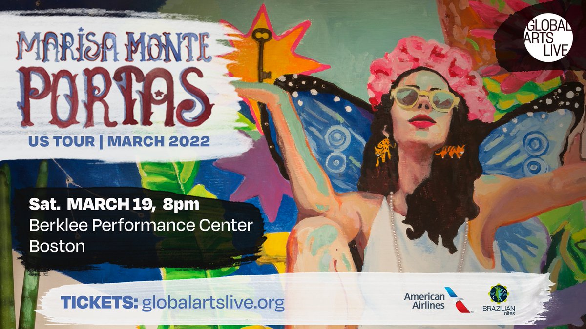 Marisa Monte comes to Boston on March 19, 2022!  The concert celebrates "Portas," her first solo release in a decade. Tix on sale 10/29, 10am: bit.ly/3CdM508