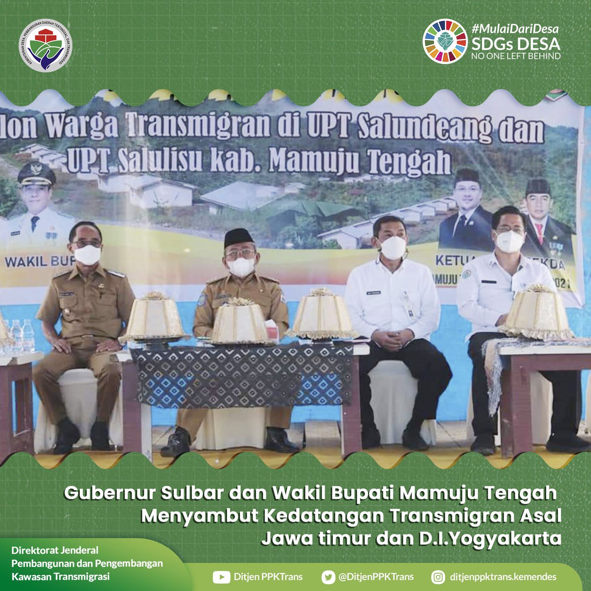 Staf Ahli Menteri Desa PDTT bersama Tim Ditjen PPKtrans hadir dalam acara penyambutan kedatangan 11 KK Transmigran Asal Prov. Jatim dan 10 KK Asal DIY di Lapangan Depan Kantor UPTD Saluandeang, Kab. Mamuju Tengah. 
@kemendespdtt 
<a href="/halimiskandarnu/">ABDUL HALIM ISKANDAR</a> 
<a href="/aisyah_gamawati/">Aisyah_Gamawati</a>
<a href="/sigitmustofa13/">sigit mustofa</a>