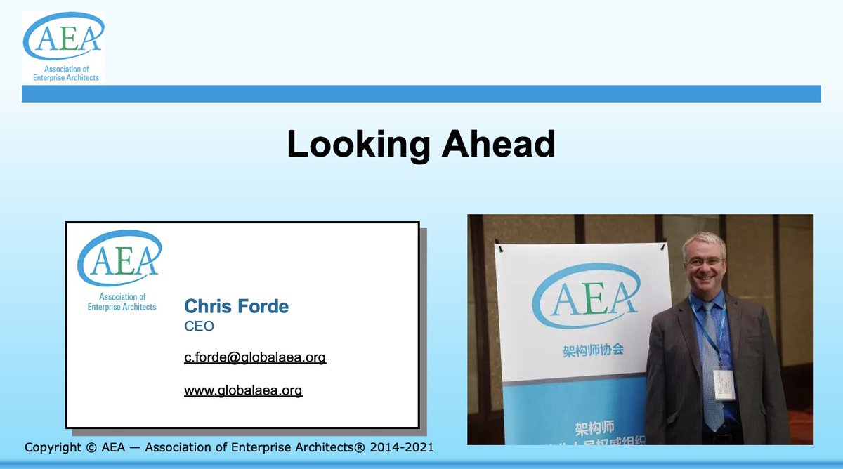 TheOpenGroup's tweet photo. Up next to discuss the global role of the #AssociationEA is @ChrisForde9848, CEO @AssociationEA: “The goal of the organization is credibility recognition and increasing professional excellence for members for the benefit of their clients and society.” #ogVIRTUAL25 https://t.co/voyczkOWte