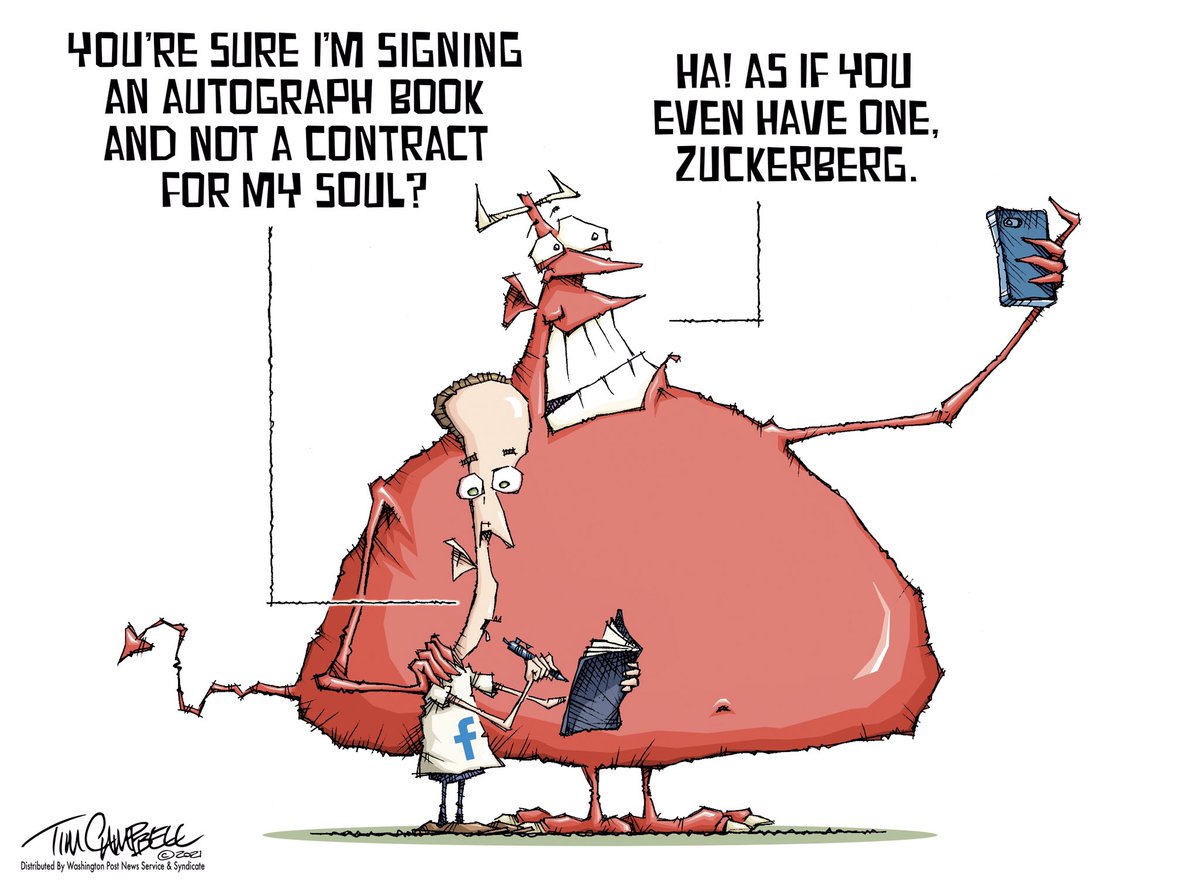 Make it out to Beelzebub
#Facebook #facebookwhistleblower #Zuckerberg #SocialMedia #Toxic #misinformation @AAEC_Cartoonist @EandPCartoons @IndianaJournos