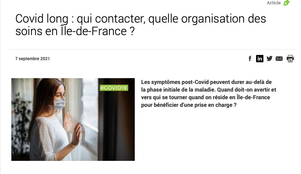 Nathan Peiffer-Smadja (@nathanpsmad) on Twitter photo 🔥 Une page que je viens de découvrir de l'<a href="/ARS_IDF/">ARS Île-de-France</a>
Covid long : qui contacter, quelle organisation des soins en Île-de-France ?
Très utile !
iledefrance.ars.sante.fr/covid-long-qui… 🔥 Une page que je viens de découvrir de l'<a href="/ARS_IDF/">ARS Île-de-France</a>
Covid long : qui contacter, quelle organisation des soins en Île-de-France ?
Très utile !
iledefrance.ars.sante.fr/covid-long-qui…