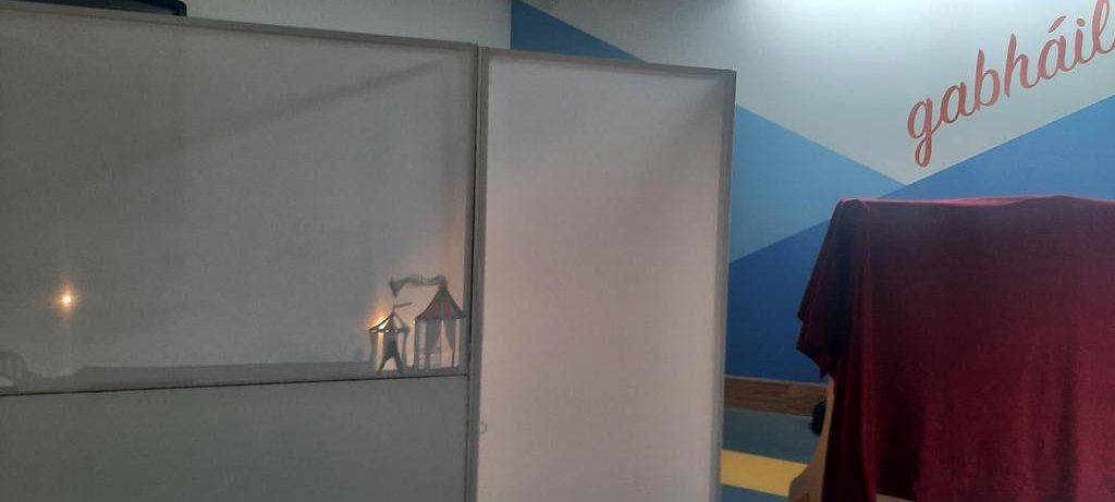 GarboTheatreCo's tweet photo. Stage is set @SDCClibraries for 2nd show 'Wooden Heart' in North Clondalkin Library, just finished 'relaxed performance' to include children on the Autism spectrum #inclusive #acessability #believeinyourself @TYAIreland @artscouncil_ie https://t.co/Og5Gz5bQdB