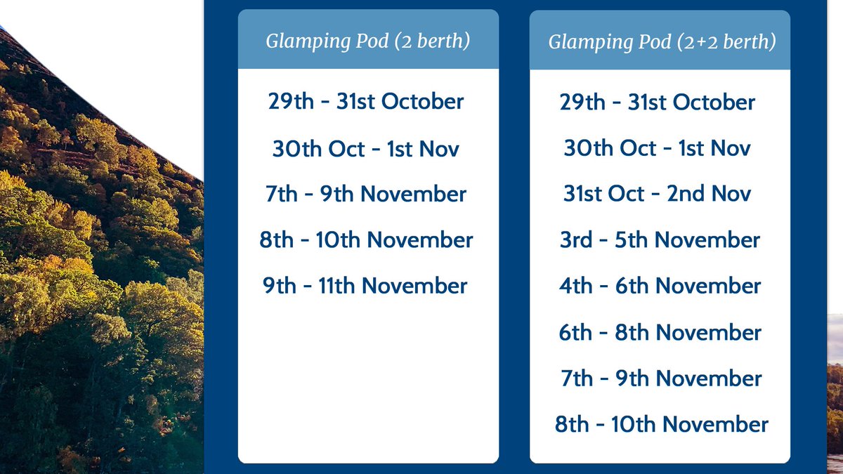 Enjoy the breathtaking #Highland landscape, in all its stunning autumn colours, with <a href="/LochNessResort/">Loch Ness Highland Resort</a>! Head over to our website, check our availability and book securely online today - your ultimate late season staycation awaits! #LochNessHighlandResort
🦕 bit.ly/LochNessHighla…