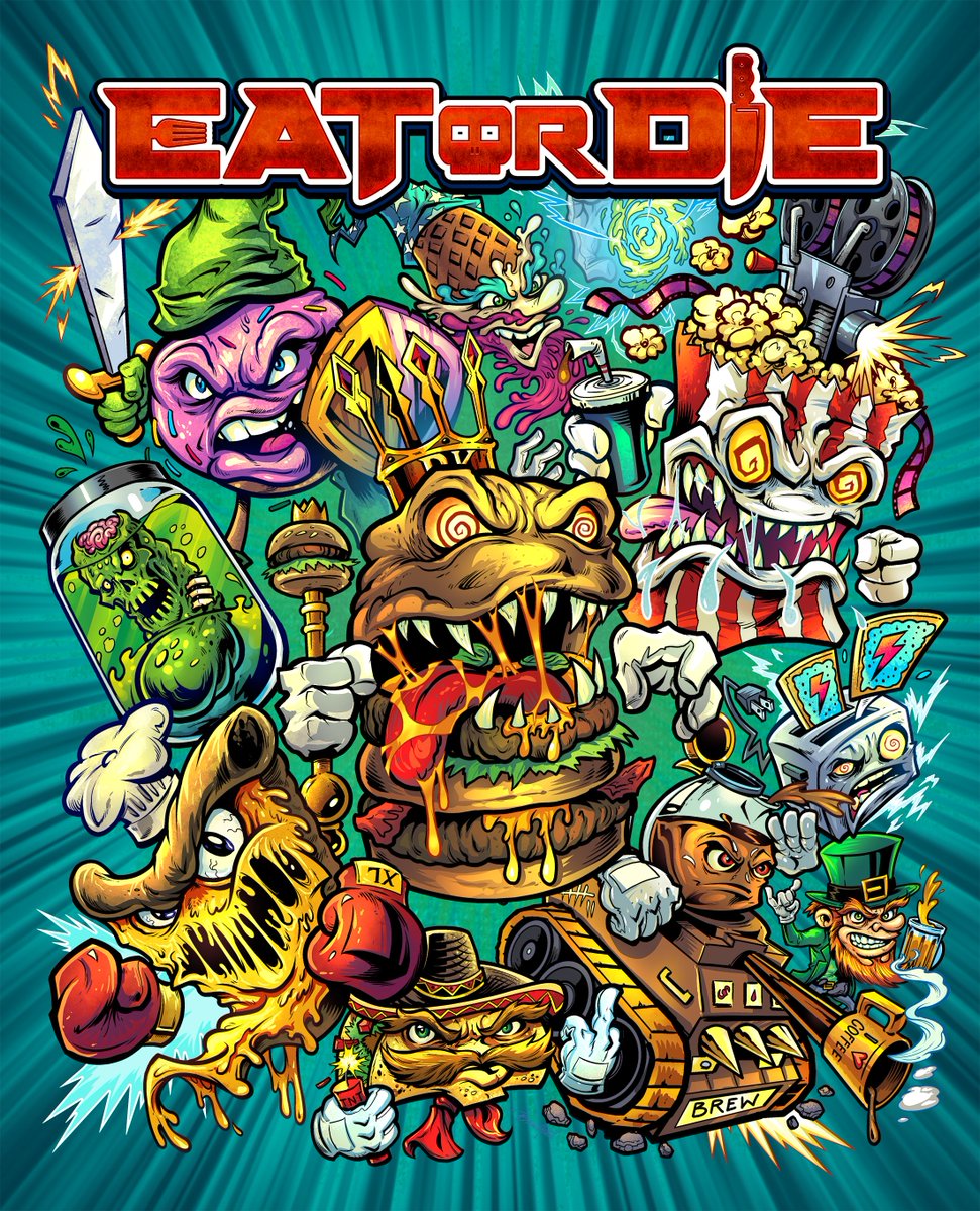Vortex_Visionz's tweet image. It's been a while! Let's begin with sharing this EAT or DIE Promo! A game in production! Stay tuned #indiegame #gameproduction #gamedeveloper #foodpuns