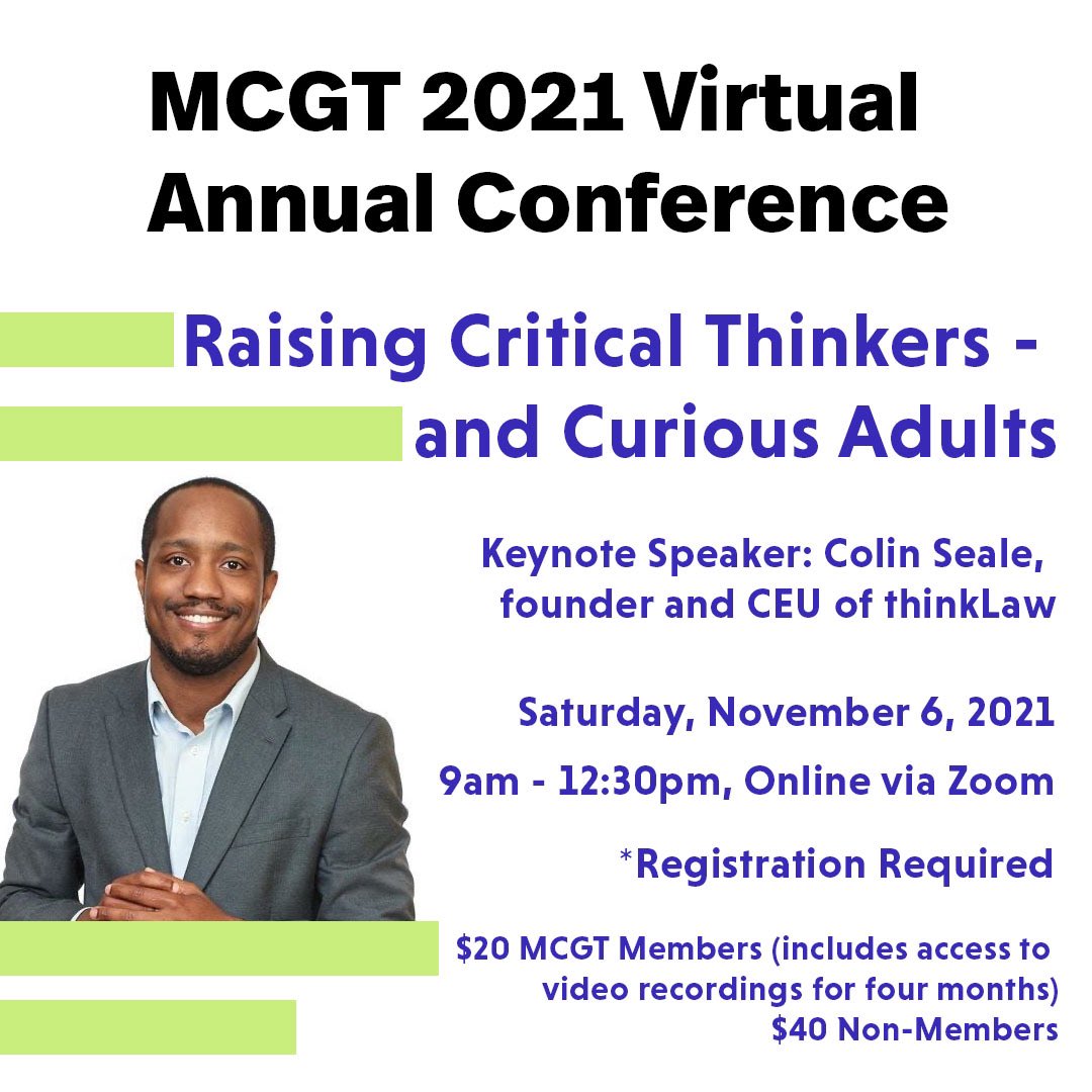 The Question is the Answer. Why is Milk in the back of the Supermarket? Defeating I Don’t Care Syndrome. Don’t miss MCGT’s Virtual Conference! Register now! mcgt.wildapricot.org/event-4248770 #mngifted #criticalthinking