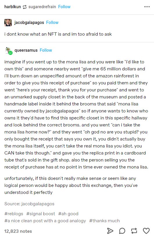 Cafeine's tweet photo. Bitcoin &amp; NFT explained. https://t.co/6fTe2Ih8pC