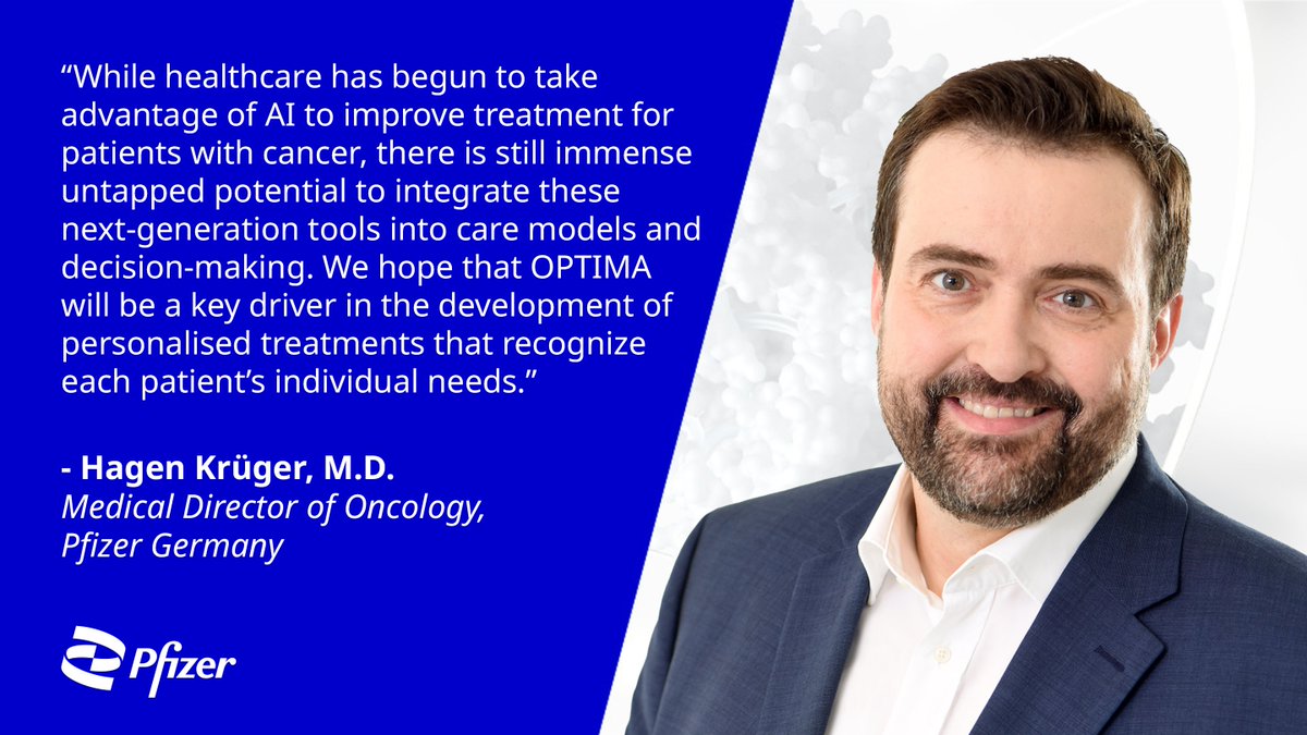 pfizer's tweet photo. We are proud to be co-leading @IMI_JU’s new @OPTIMA_oncology project, a clinical decision support platform with the goal of improving treatment for patients with #BreastCancer, #ProstateCancer, and #LungCancer. Read more: https://t.co/gNWI8lNCEg https://t.co/OIV9LblUJg