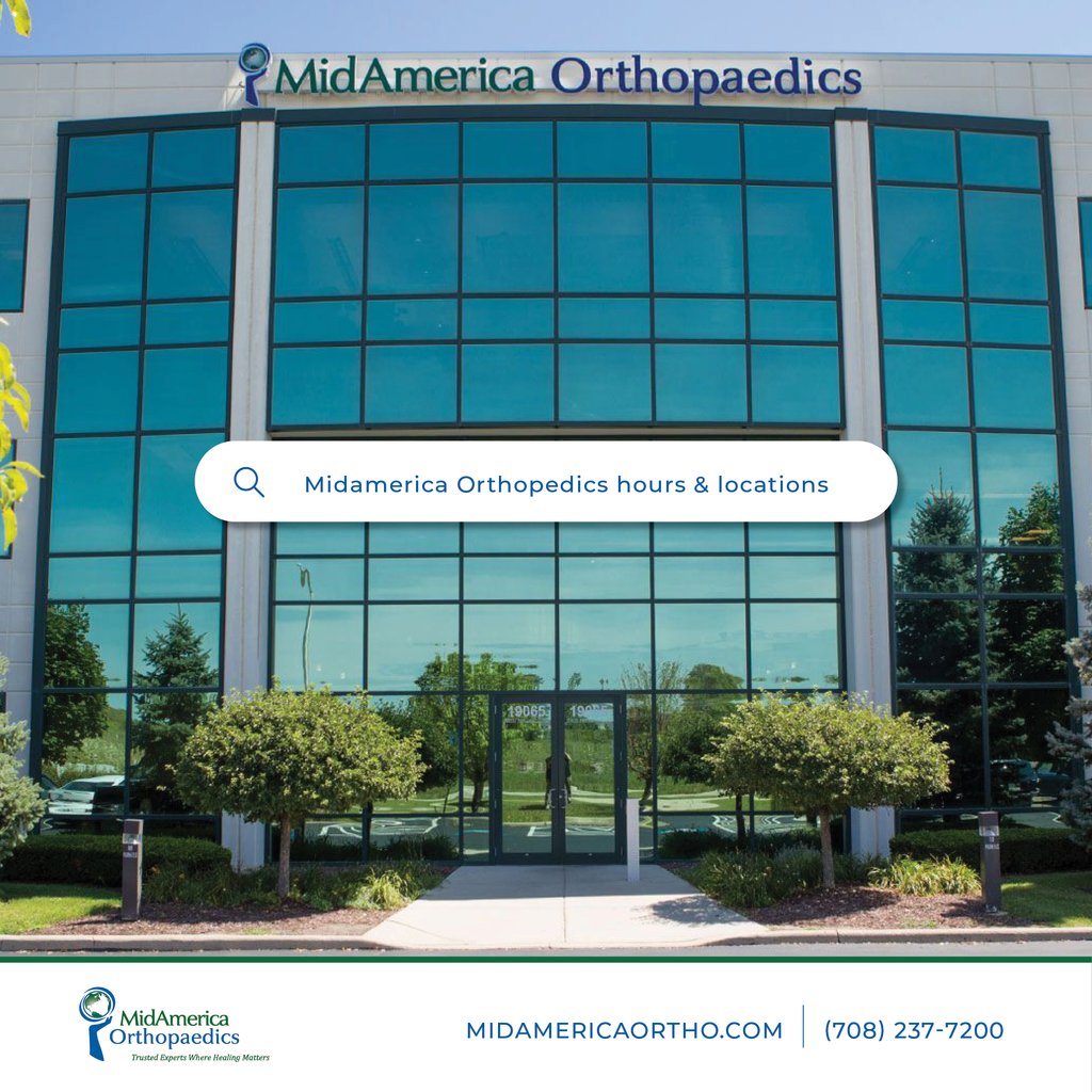 MidAmericaOrtho's tweet photo. The Orthopaedic Immediate Care is proud to have walk-in hours
Hours at our Palos location are:
Monday – Thursday: 8am – 7pm
Friday: 8am – 6pm
Saturday: 8am – 12pm
Closed Sundays and holidays

Hours at Mokena location are:
Monday – Friday: 9am – 5pm
Closed Sundays and holidays https://t.co/mDh8rKIWhc