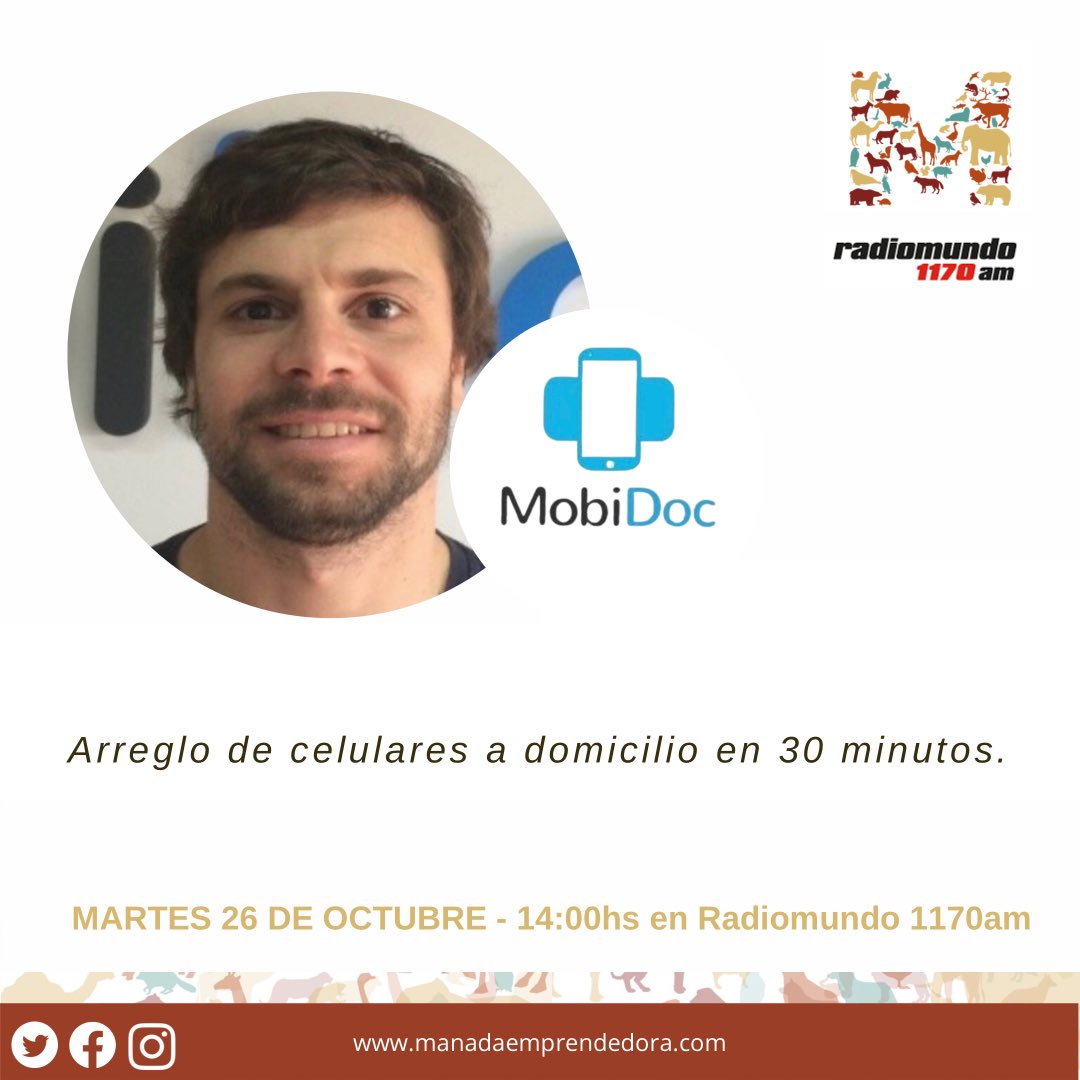 ¡Es hoy! Escuchá la charla con Federico Sterenstein, co-fundador de <a href="/MobiDocOK/">MobiDoc</a> 

Un emprendimiento que se fue adaptando a las necesidades del mercado, que ya está en Argentina, y mira las franquicias. 

🎧 hoy a las 14hs en la app de <a href="/radiomundo1170/">Radiomundo 1170 AM</a> o en linktr.ee/manada_podcast.