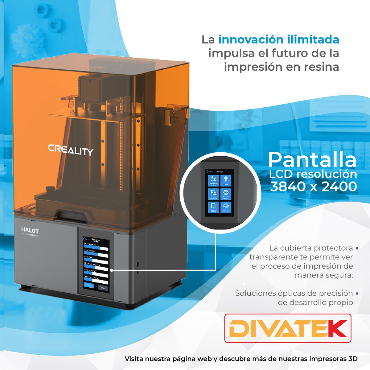 Divatek's tweet photo. Creality Halot Sky es una nueva generación de impresoras 3D de resina emblemáticas. Comunícate con nosotros al 📲 320 4360856 o ingresa a nuestra página web 👉 🖥 https://t.co/W4wytdomiz. #creality #halotsky #halot #impresion3D #3dprinter #Divatek #Tecnología #avances https://t.co/QxLKoBsJJj